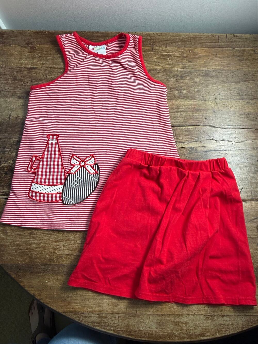 Jellybean 2pc Girl's Football outfit size 8